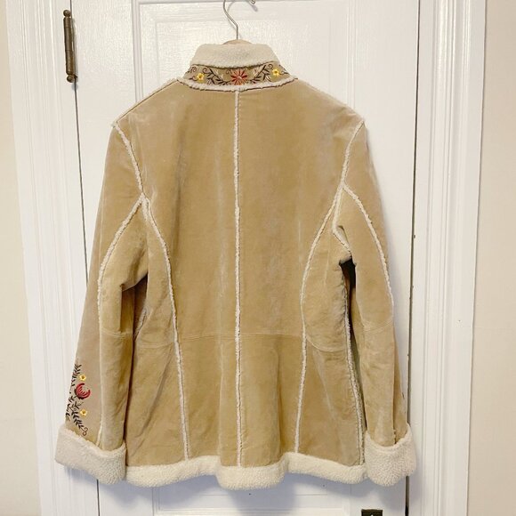 Stunning Vintage Floral Leather Jacket "Phoebe" Friends St Johns Bay - Picture 5 of 6